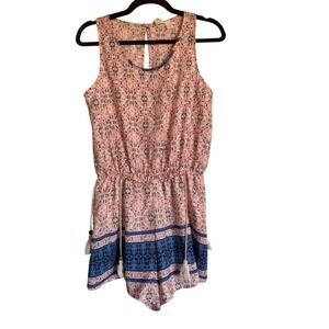 Spring Whimsical Francescas Floral Geometric  Romper  Small Made in USA